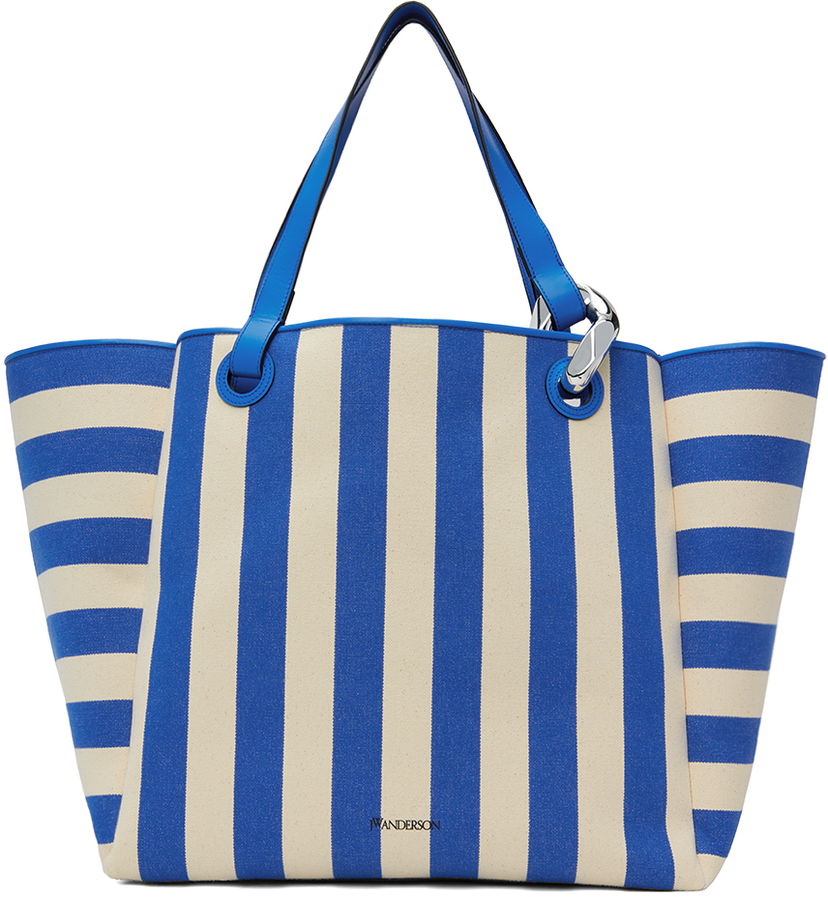 Kangaskassi JW Anderson Striped Canvas Tote Bag Sininen | HB0575-FA0338