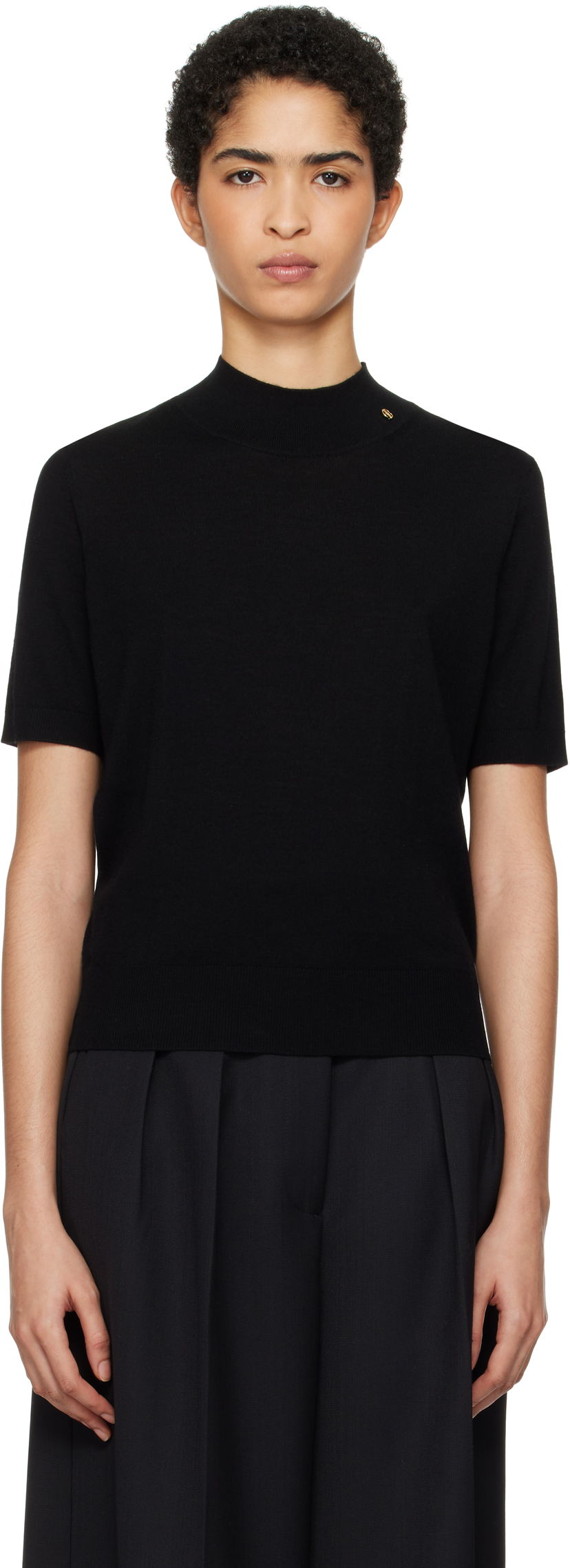 Jersey Anine Bing Anine Bing Women's Monique Mock Neck Sweater Musta | A-09-9267-000