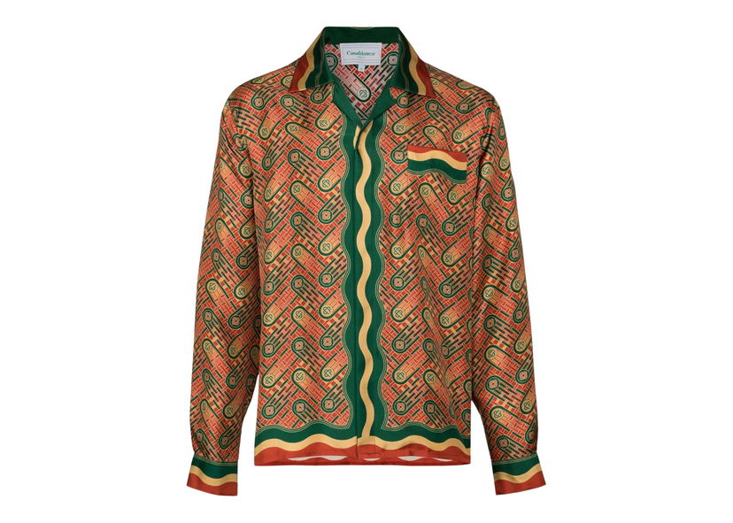Paita Casablanca Ping Pong Monogram Silk Shirt Monivärinen | MS22SH006 - BUR