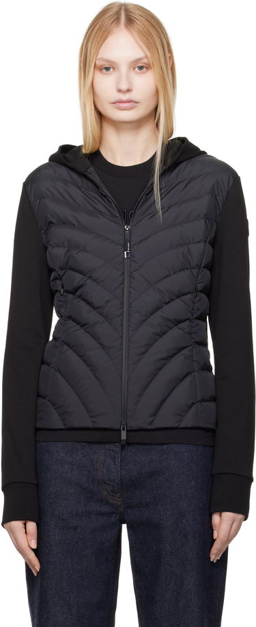 Huppari Moncler Moncler Zip Up Hooded Down Cardigan Musta | K10938G00020809KZ, 0