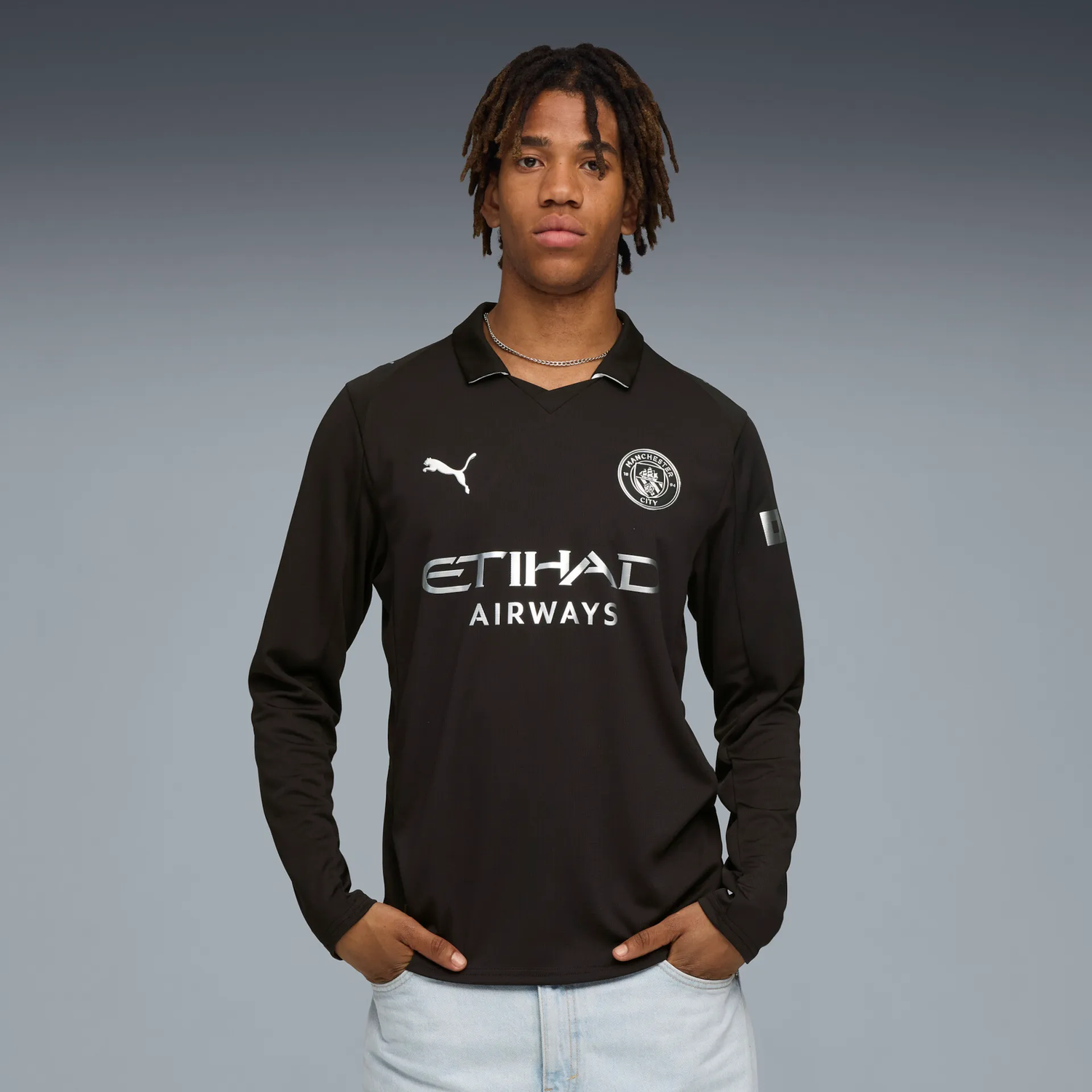 Jersey Puma Manchester City Away Replica Jersey LS 2025/26 Musta | 780351-02, 1