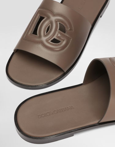 Asusteet Dolce & Gabbana Dolce & Gabbana Calfskin Slides Beige | A80397AO6028K327, 3