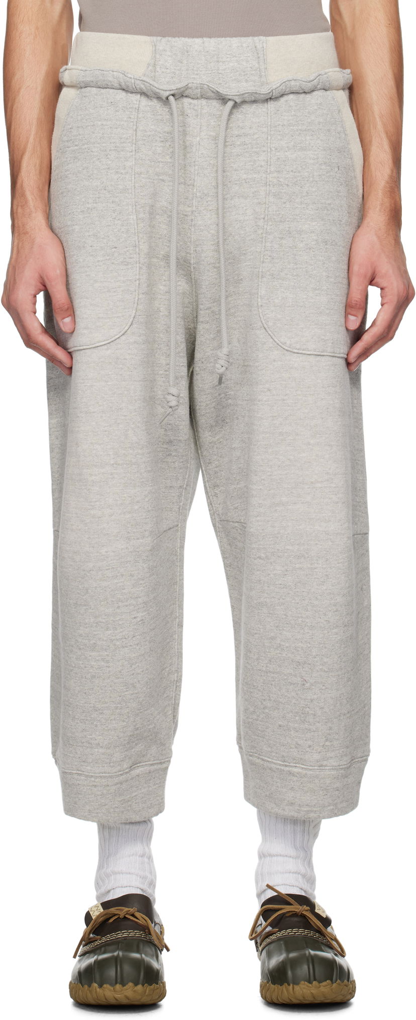 Verryttelyhousut R13 R13 Deconstructed Cropped Sweatpants Harmaa | R13MK254-001BH