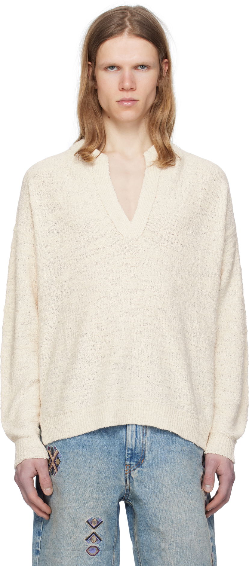 Villapaita ISABEL MARANT Isabel Marant Arnold V-Neck Sweater Valkoinen | PU0679HA-C2L02H
