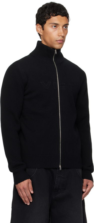 Villapaita VETEMENTS VETEMENTS 'VET' Zip-Up Sweater Musta | UH76KN400B, 1