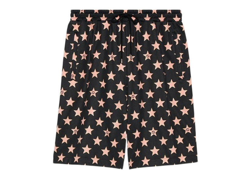 Shortsit Gucci Star-Print Shorts Black Musta | 705299 XJEOP 1082