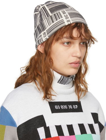 Pipo VETEMENTS VTMNTS Barcode Monogram Beanie Beige | VL12KN800W, 1