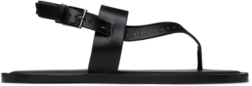 Tennarit ja kengät Max Mara Leather Thong Sandals Musta | 2414521012600