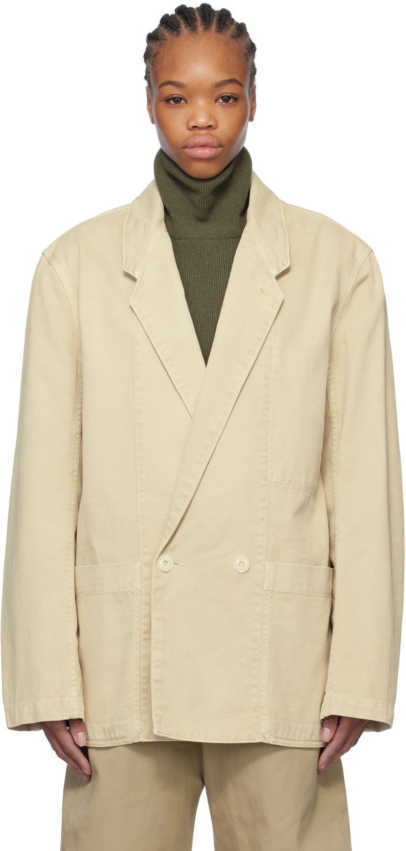 Takki LEMAIRE Lemaire Workwear Denim Blazer Beige | JA1062 LD1008