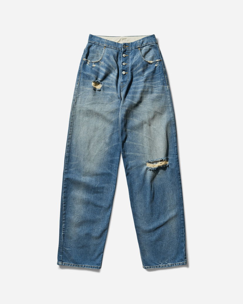 Jeans Maison Margiela Loose Fit Distressed Denim Trousers Sininen | S52LA0241 961