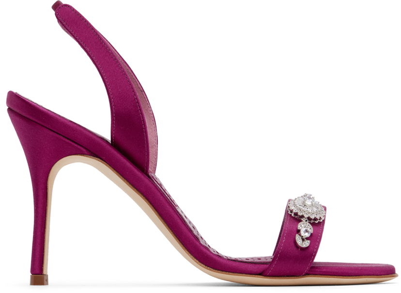 Kengänhoito Manolo Blahnik Manolo Blahnik Lamisan Satin Heeled Sandals Violetti | 324-2954
