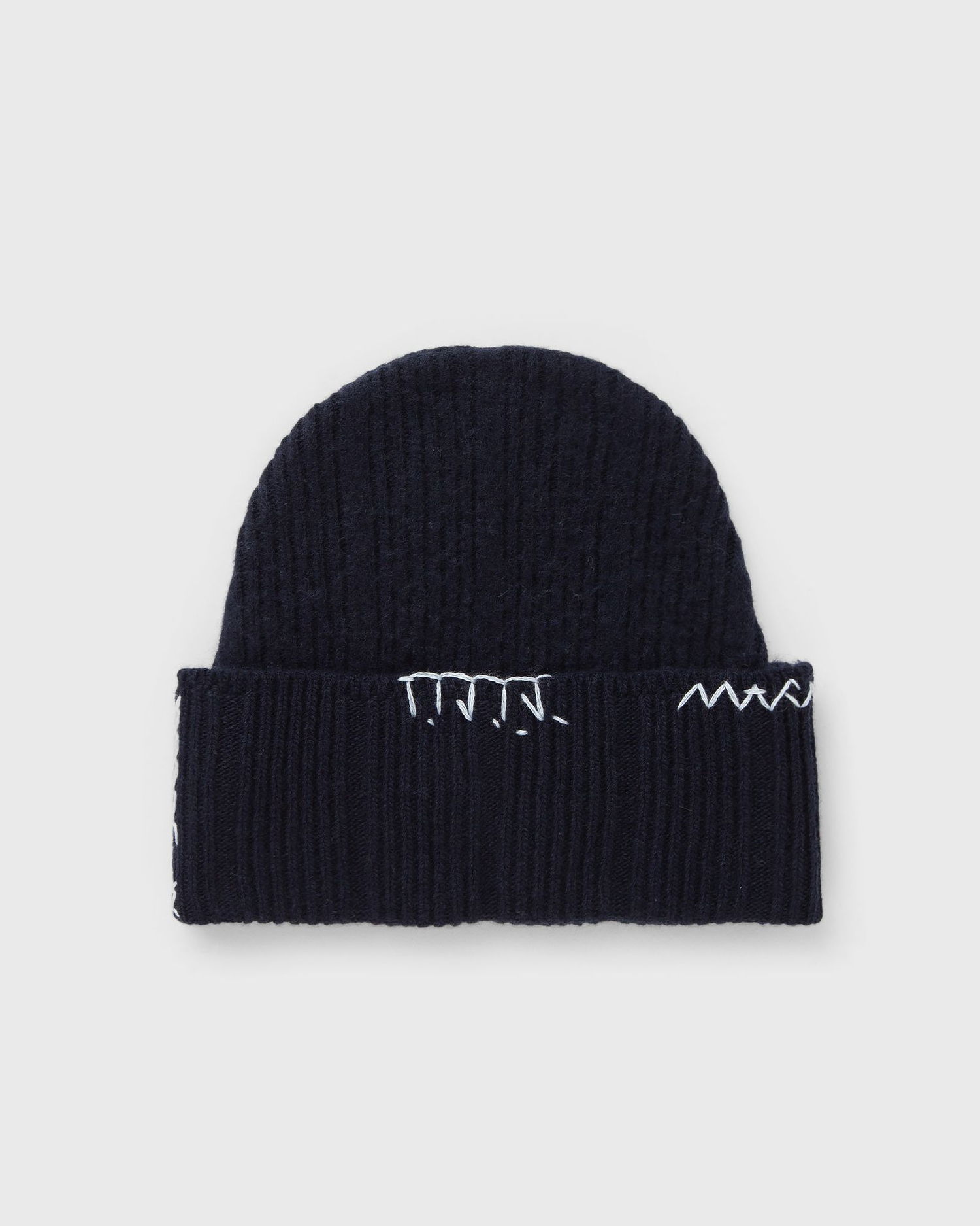 Pipo Marni Ribbed Knit Beanie with Contrast Stitching Tummansininen | CLZC0170Q0-00B90, 1