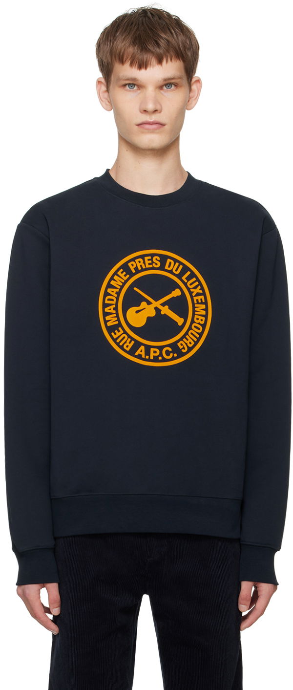 T-paita A.P.C. Navy Boxy Guitare Poignard Sweatshirt Tummansininen | COHBR-H27951