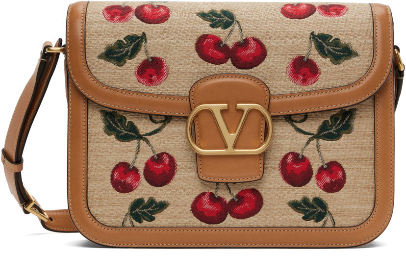 Käsilaukku Valentino Valentino Garavani 9to5 Mini Cherryfic Shoulder Bag Beige | 6W0B0R15IXM