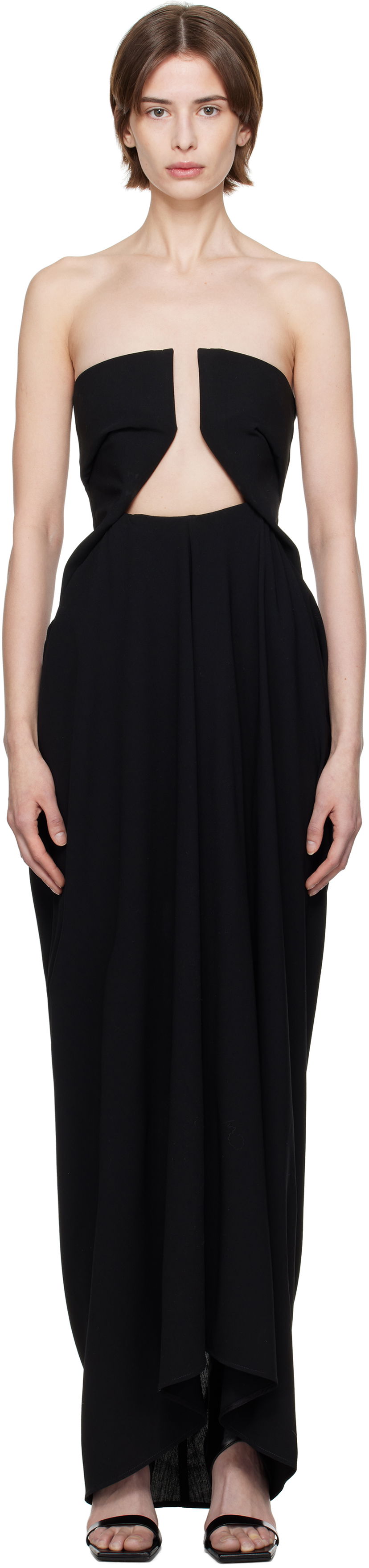 Mekko Rick Owens Rick Owens Hollywood Amphora Prong Maxi Dress Musta | RP01E7547 WLP