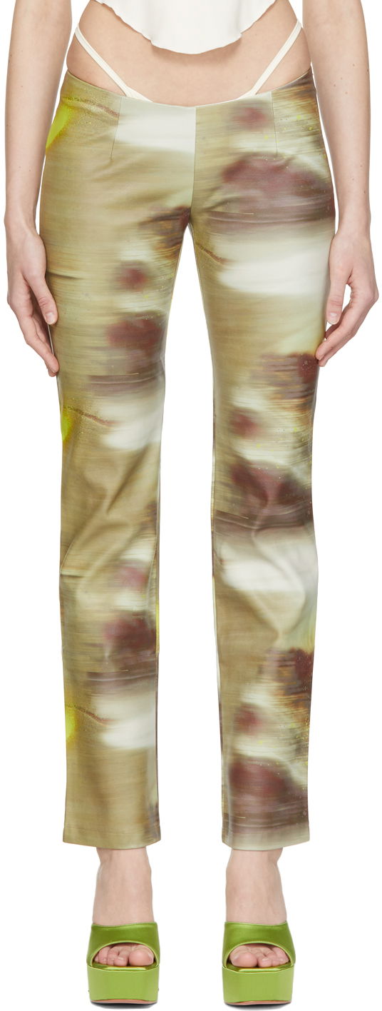 Housut Miaou Miaou Rex Print Trousers Ruskea | 1021-CL