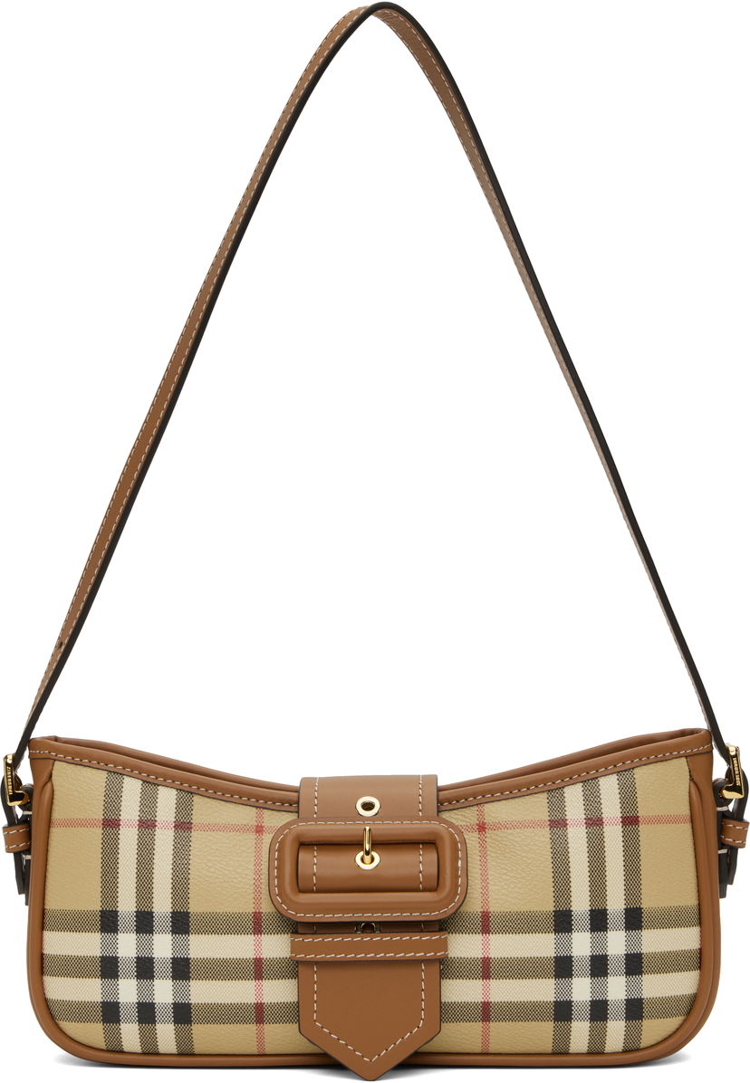 Olkalaukku Burberry Check Pattern Shoulder Bag Beige | 8092074