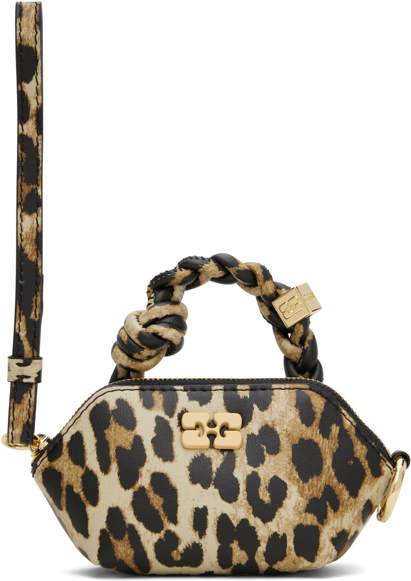 Käsilaukku GANNI GANNI Nano Bou Leopard Print Bag Beige | A6549