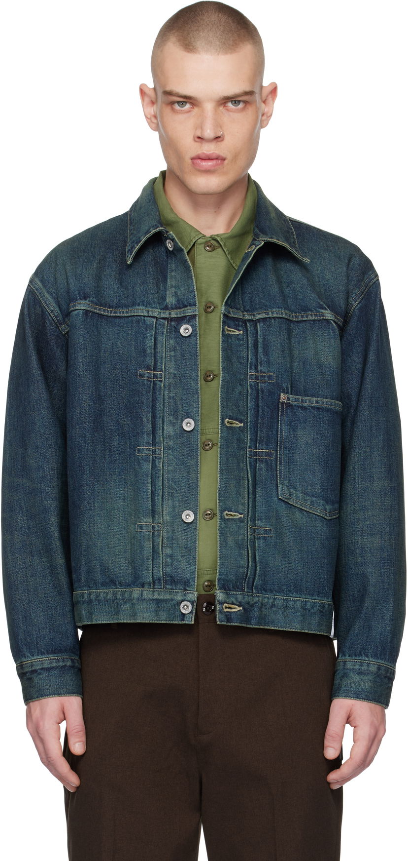 Bomber-takki Neighborhood Washed Denim Jacket Sininen | 242XBNH-JKM02