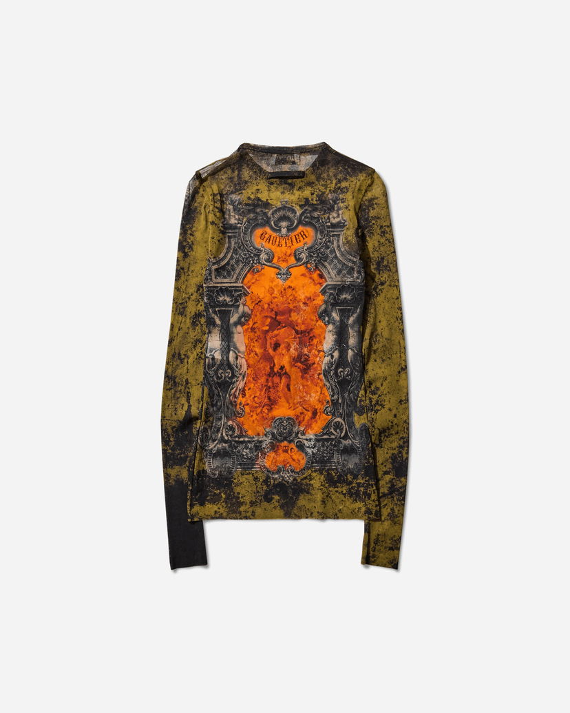 T-paita Jean Paul Gaultier Medaillon Longsleeve Top Vihreä | 2503WTO305M006 P004115