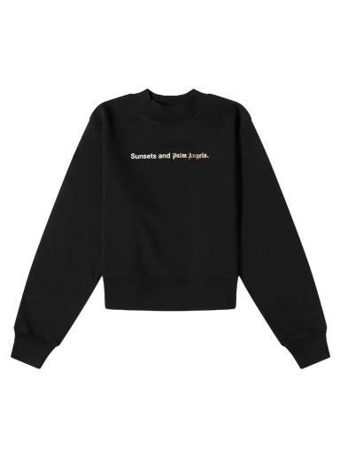 Villapaita Palm Angels Sunset Fitted Crewneck Musta | PWBA016F23FLE0011001