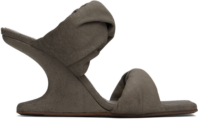 Kengänhoito Rick Owens Rick Owens Porterville Cantilever 8 Twisted Heeled Sandals Harmaa | RP01E7803 LBA