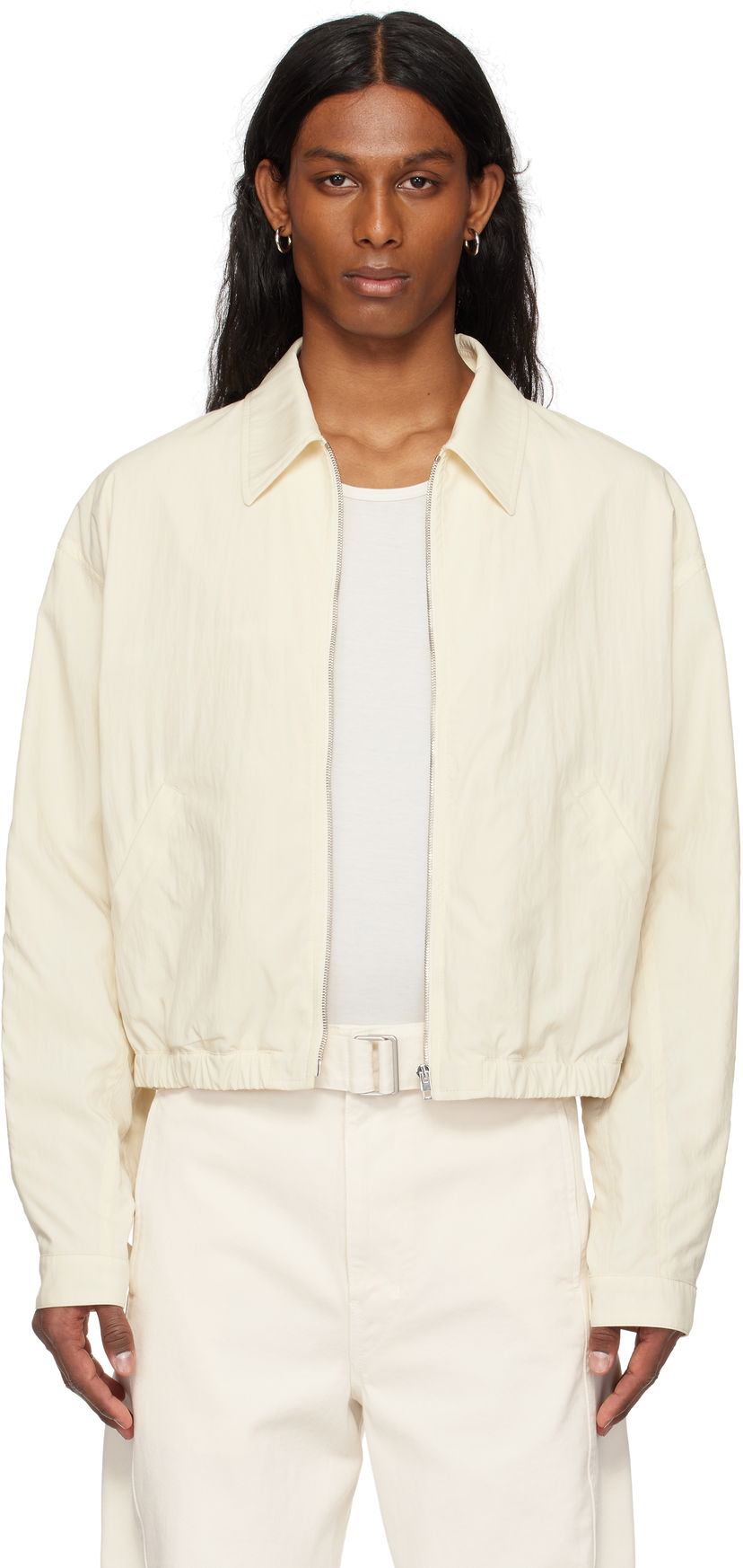 Takki LEMAIRE Lemaire Zipped Cropped Jacket Valkoinen | OW1124 LF1370