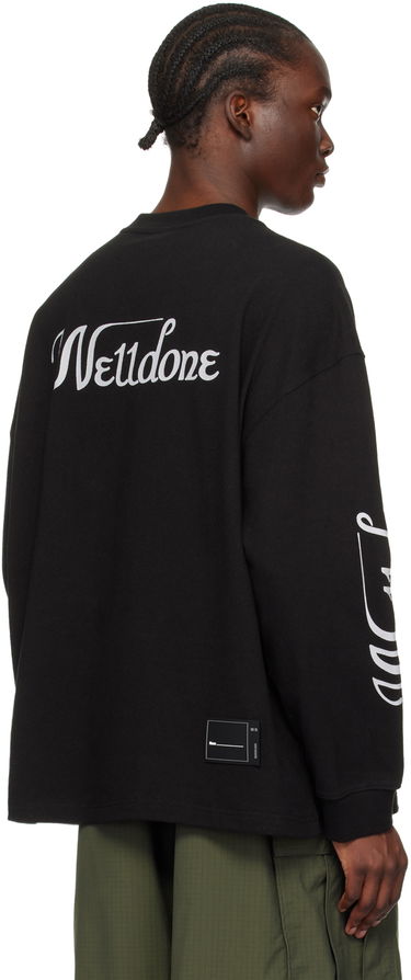 Huppari We11done Long Sleeve Print T-Shirt Musta | WD-TP4-20-712-U-BK, 2