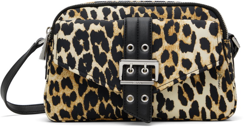 Olkalaukku GANNI GANNI Bucky Leopard Print Nylon Camera Bag Monivärinen | A6535