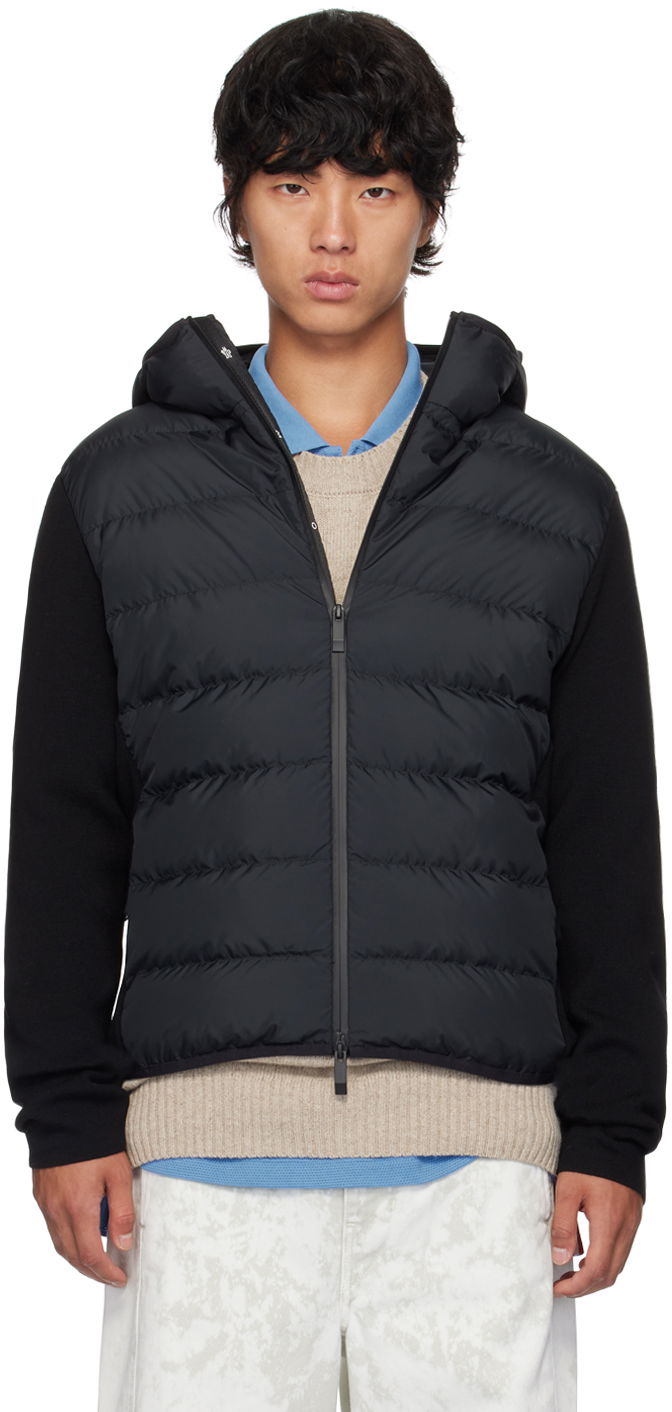 Takki Moncler Black Paneled Down Jacket Musta | J20919B00010M1122