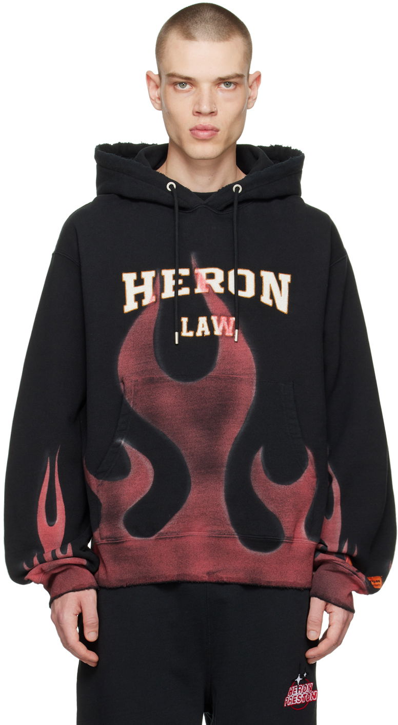Huppari HERON PRESTON Heron Preston Men's Flames Graphic Hoodie Musta | HMBB024S23JER0061025
