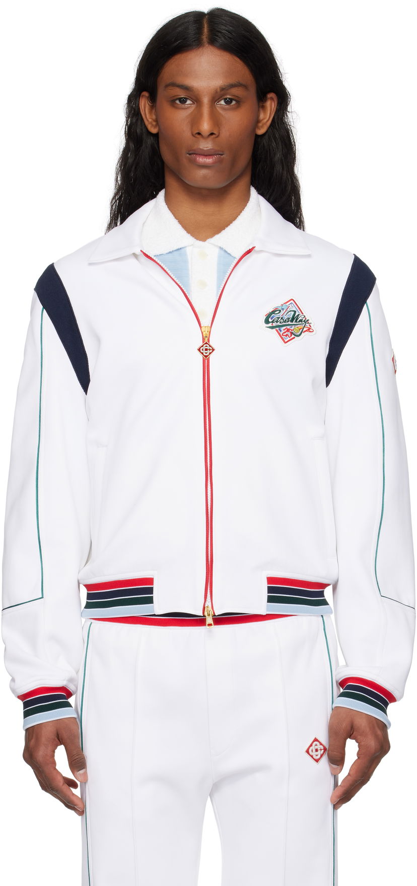 Verryttelypuku Casablanca Casablanca 'Casa Way' Track Jacket Valkoinen | MS25-JTP-344-01