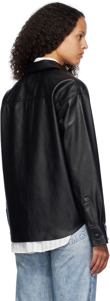 Paita rag & bone Rag & Bone Camilla Faux-Leather Shirt Musta | WCW24FA001GR01, 2