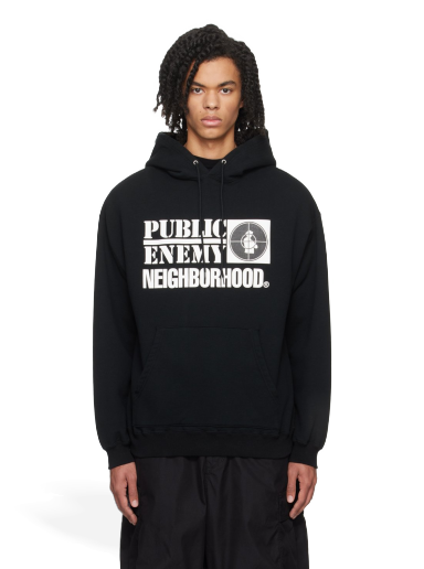 Huppari Neighborhood PUBLIC ENEMY x Hoodie Musta | 232UWNH-CSM01