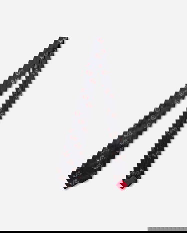 Asusteet Junya Watanabe Silk Tie with Crest Pattern Musta | WP-K408-W25 1, 2