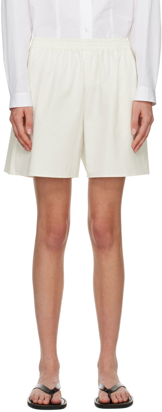 Shortsit The Row High-Waisted Tailored Shorts Valkoinen | 7258-W2439