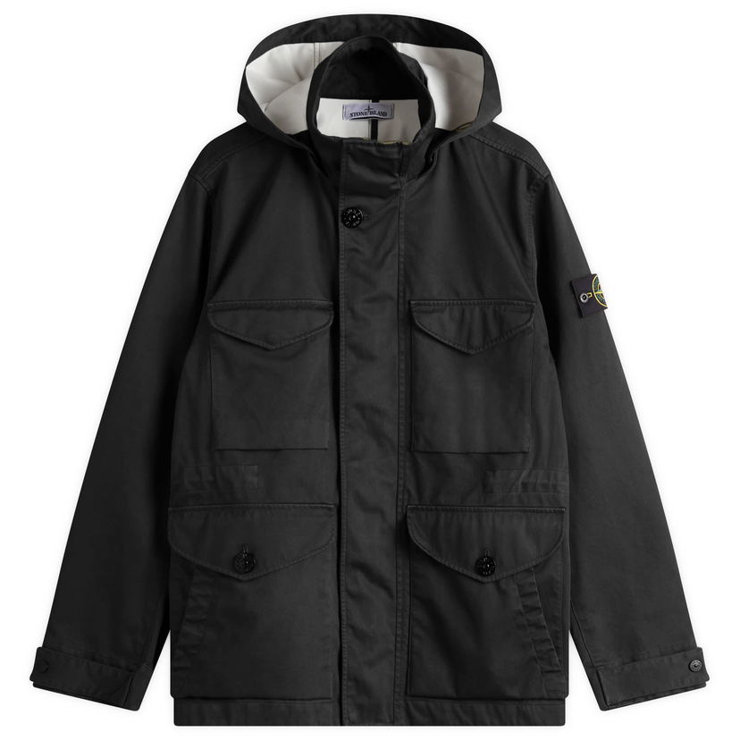 Parka Stone Island Raso Gommato 3L Field Jacket, Size Large Musta | K1S154100064-V0029
