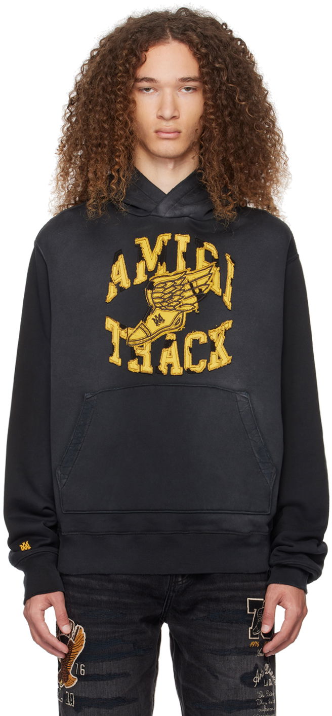 Huppari AMIRI 'Track' Hoodie Musta | AMJYHD1003