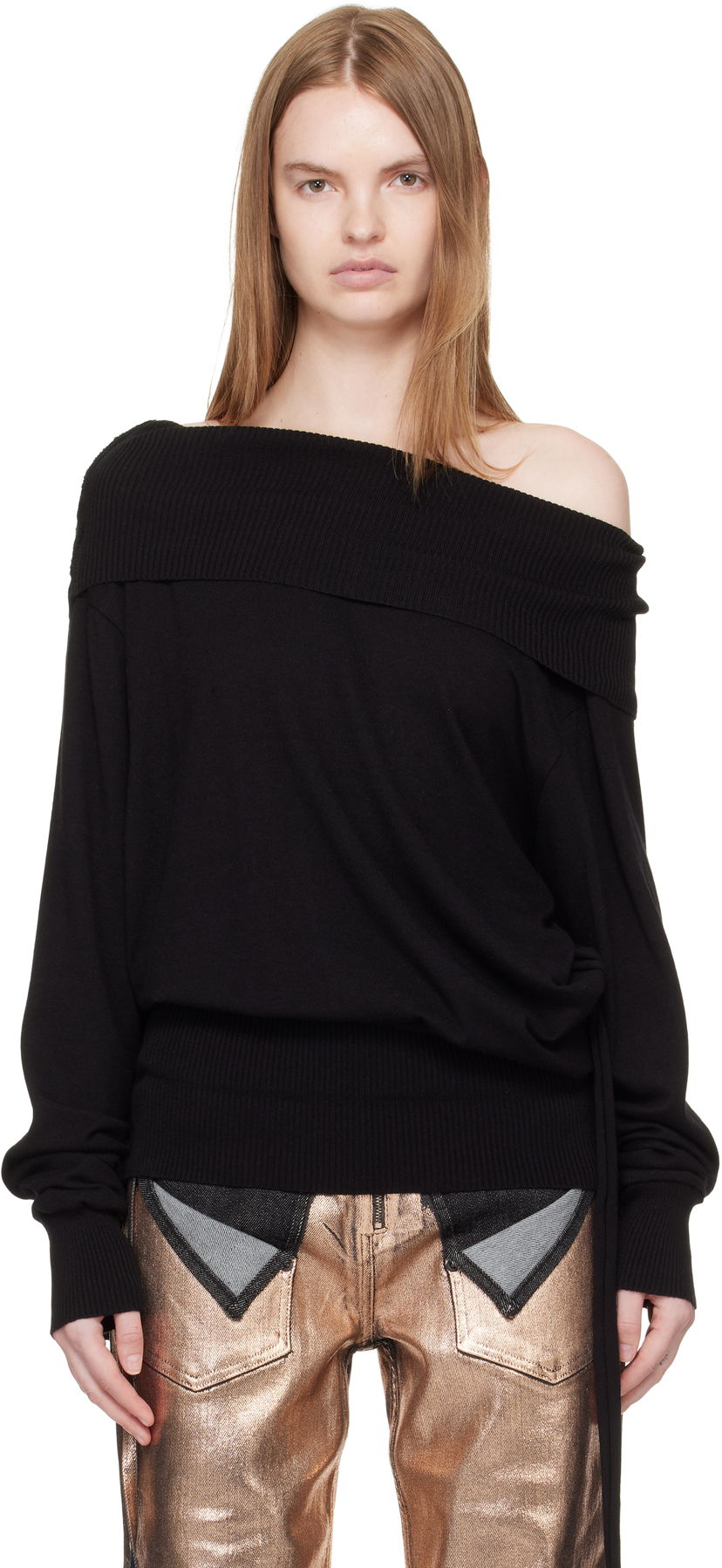 Villapaita Ottolinger Ottolinger Upside Down Knit Sweater Musta | 107-104807-01