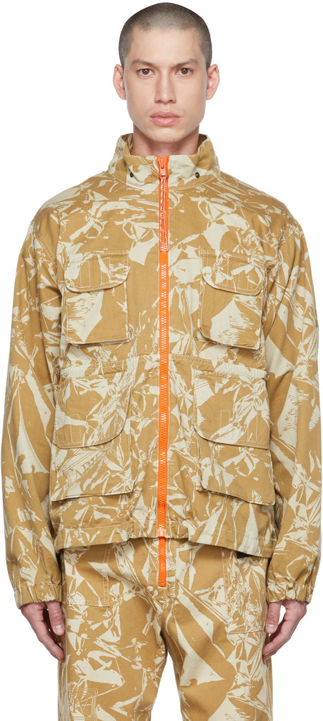 Takki Aries Aries Crinkle Camo Cargo Jacket Beige | FTAR71303