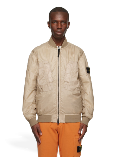 Bomber-takki Stone Island Garnent-Dyed Bomber Jacket Beige | 781542125