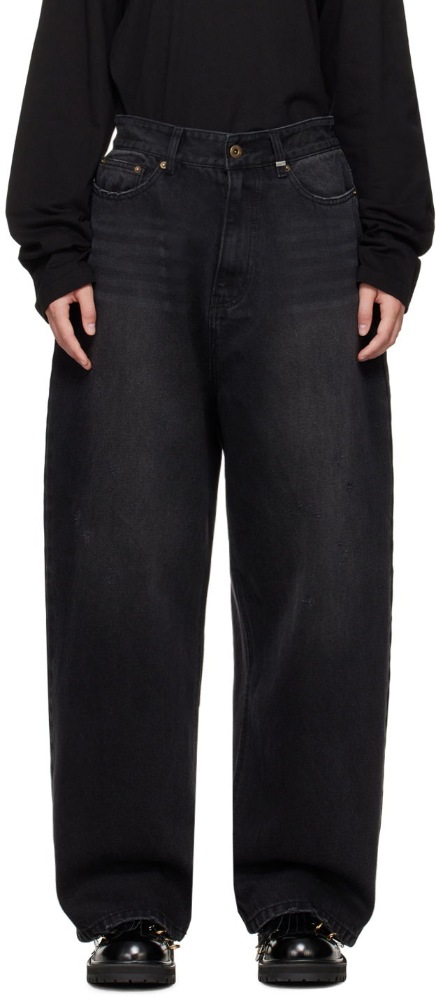 Jeans We11done We11done Washed Loose-Fit Jeans Musta | WD-DP2-24-349-W-BK
