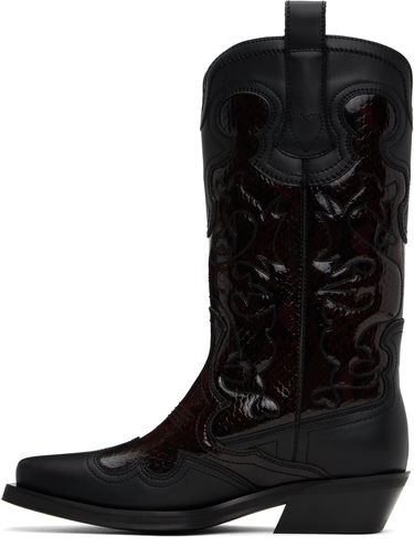 Vaatteet GANNI GANNI Mid Shaft Embroidered Western Boots Musta | S2857, 2