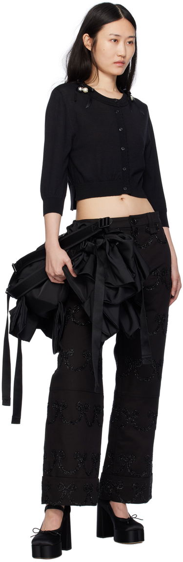 Housut Simone Rocha Simone Rocha Patterned Wide-Leg Trousers Musta | 4101 1062, 3