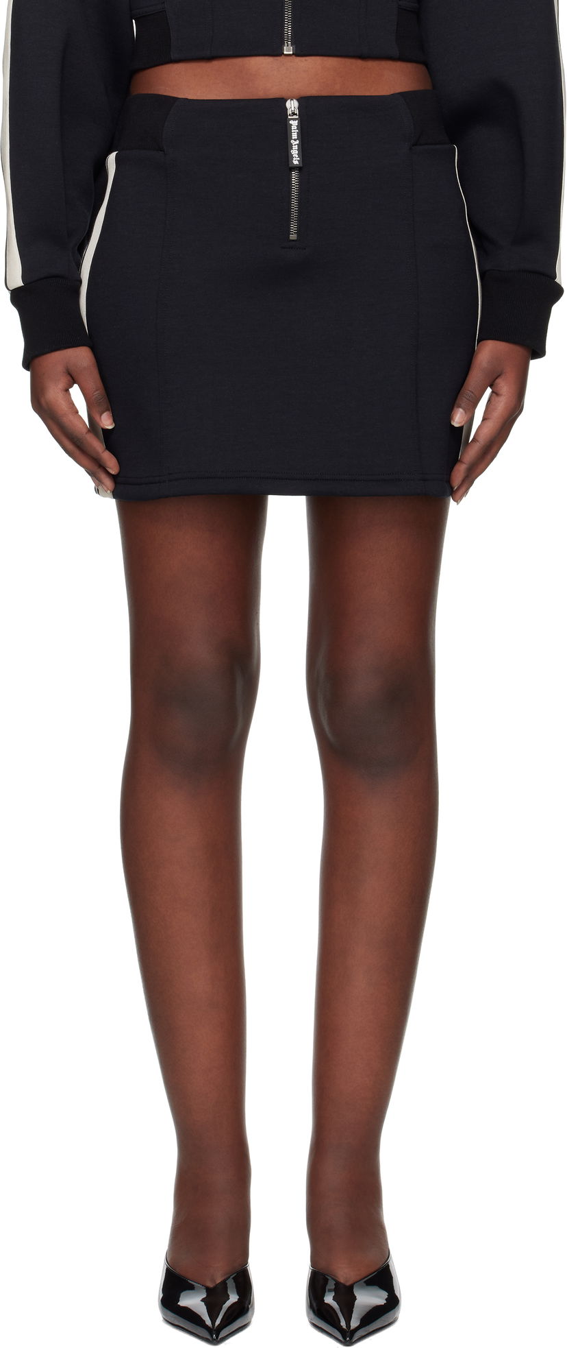Hame Palm Angels Palm Angels Neoprene Track Miniskirt Musta | PWCC086S25FAB0011003