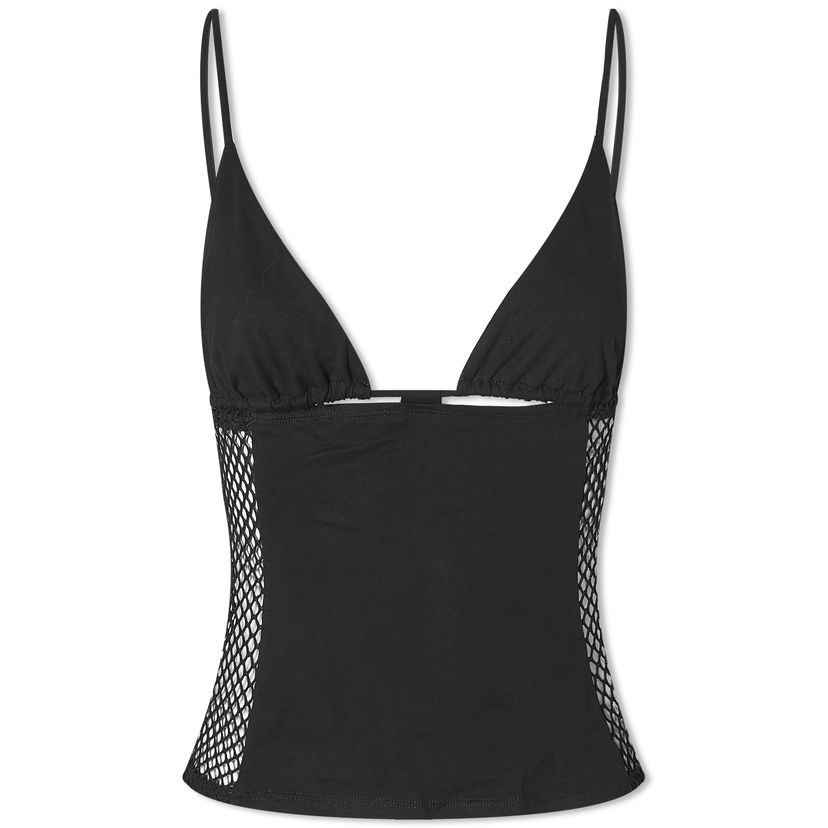 Tankkitoppi Miaou Miaou Ellie Mesh Panel Vest Top, Size Large Musta | 7113JRBBLK