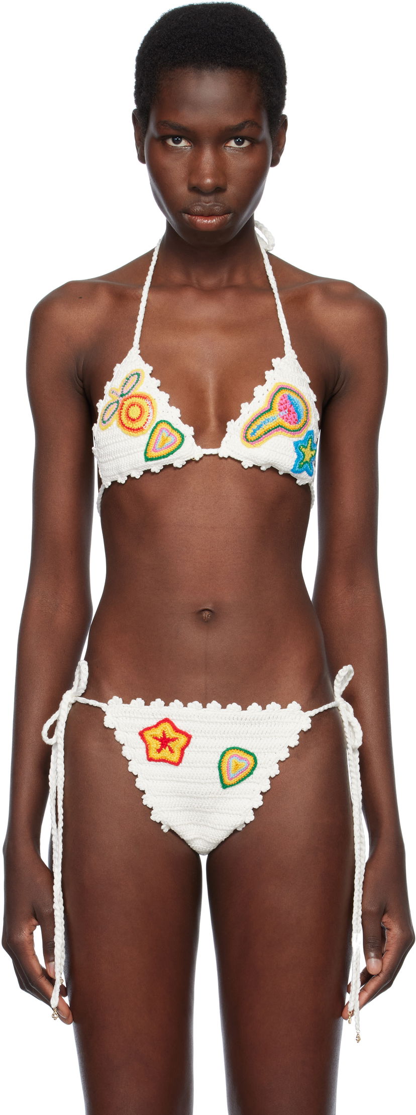 Uimapuvut Casablanca Casablanca Crochet Bikini Top with Motifs Valkoinen | WS25-KW-942-01