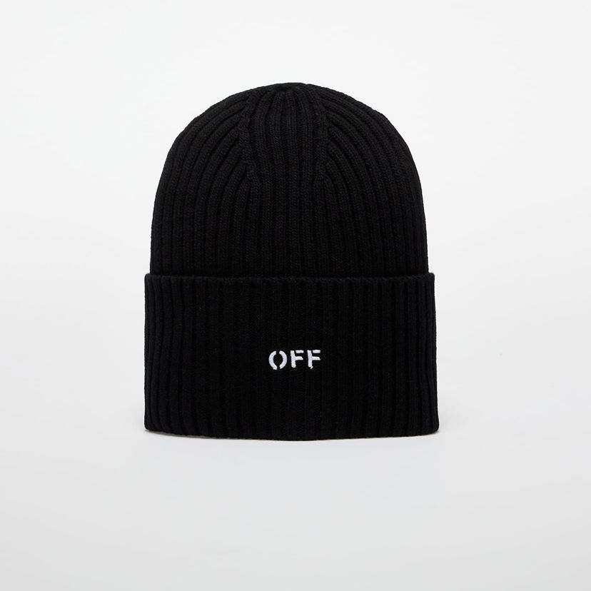 Pipo Off-White Off-White Off Stamp Loose Knit Beanie Musta | OWLC018C99KNI0041001