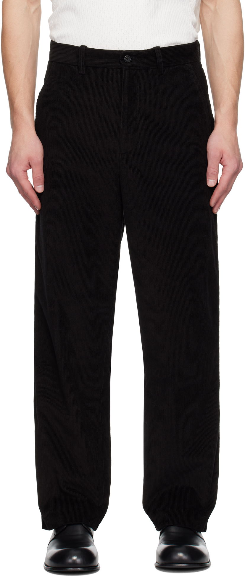 Cargo housut Bode Bandstand Standard Corduroy Trousers Musta | MRF24BT022