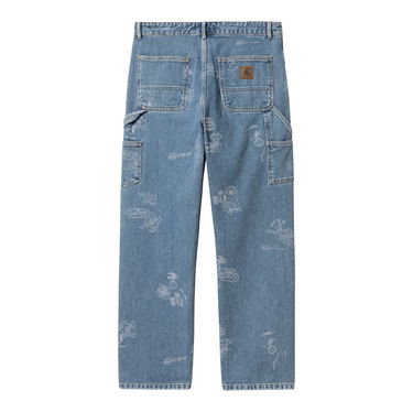 Jeans Carhartt WIP Stamp Print Bleached Denim Pants Sininen | I033742_9, 4